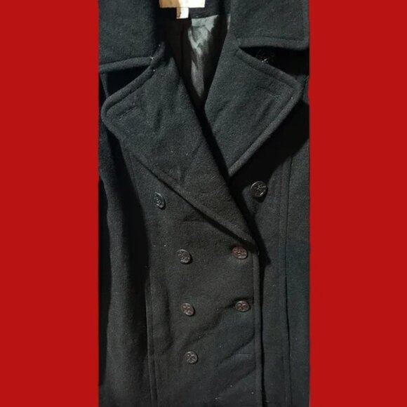 Charles Klien black wool button-up jacket size 12 - Picture 2 of 5